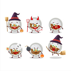 Halloween expression emoticons with cartoon character of coco ichibanya curry