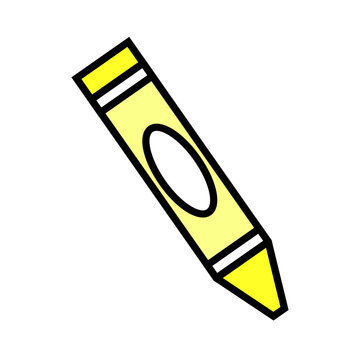 yellow crayon icon vector Stock Vector | Adobe Stock