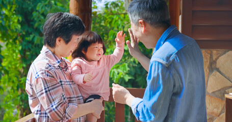 grandparents have fun with girl