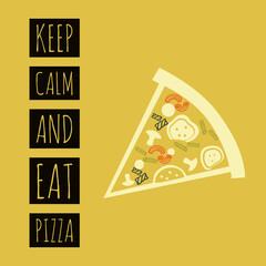 abstract background with food quote, motivational text, positive thoughts on life, graphic design illustration wallpaper, pizza with cheese