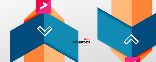 Shiny color triangles and geometric shapes vector abstract background