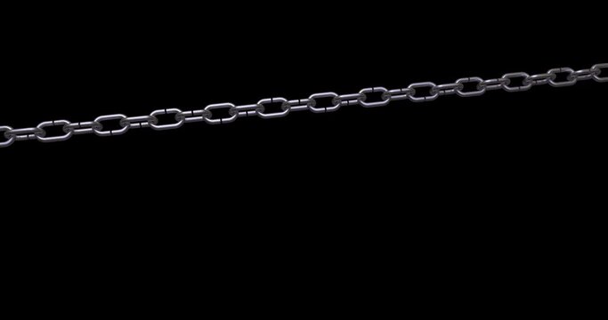 Chain Breaking in Motion. 3d Rendering. Alpha Channel is included.