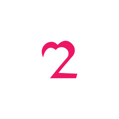 two love and valentine's day business logo icon design template