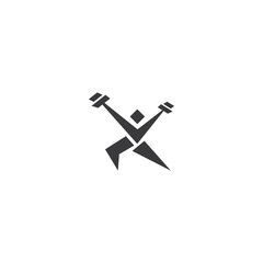 man fitness and sports man business logo icon design template