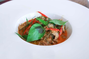 curry pork, Thai curry pork or stir fried pork with curry
