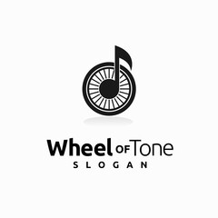 Wheel of tone logo, tone logo with wheel concept