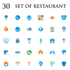 set of restaurant vector , set of food logo