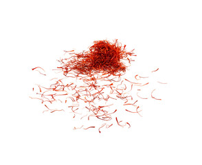 saffron threads an isolated on white background