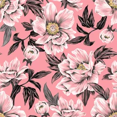 Möbelaufkleber Seamless pattern with flowers. Design for wallpaper, fabric, wrapping paper, cover art and more.  © Anna
