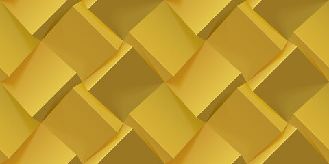 Abstract golden 3d geometric background. Seamless pattern for cover design, book design, poster, flyer, website backgrounds or advertising. realistic illustration.
