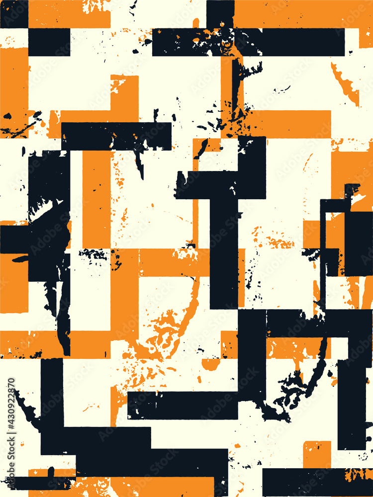 Poster abstract grunge vector background. color geometric composition of irregular overlapping graphic elem