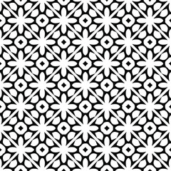  Geometric vector pattern with triangular elements. Seamless abstract ornament for wallpapers and backgrounds. Black and white colors. 