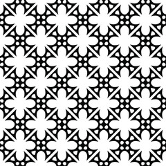  Geometric vector pattern with triangular elements. Seamless abstract ornament for wallpapers and backgrounds. Black and white colors. 