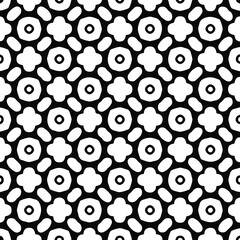  Geometric vector pattern with triangular elements. Seamless abstract ornament for wallpapers and backgrounds. Black and white colors. 