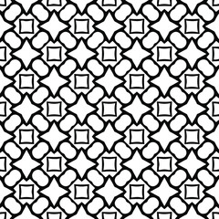  Geometric vector pattern with triangular elements. Seamless abstract ornament for wallpapers and backgrounds. Black and white colors. 