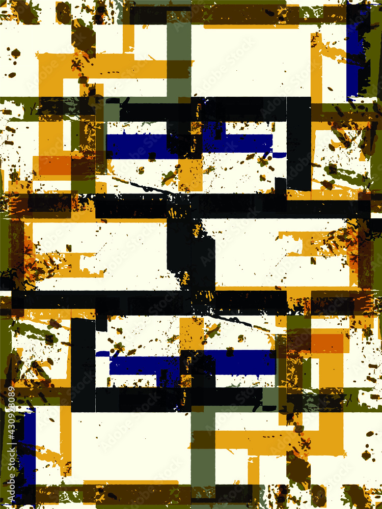 Aufkleber abstract grunge vector background. color geometric composition of irregular overlapping graphic elem
