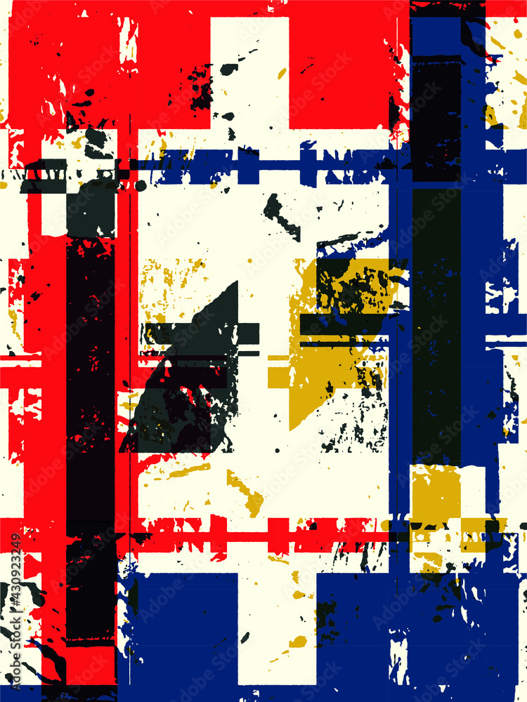 Aufkleber abstract grunge vector background. color geometric composition of irregular overlapping graphic elem