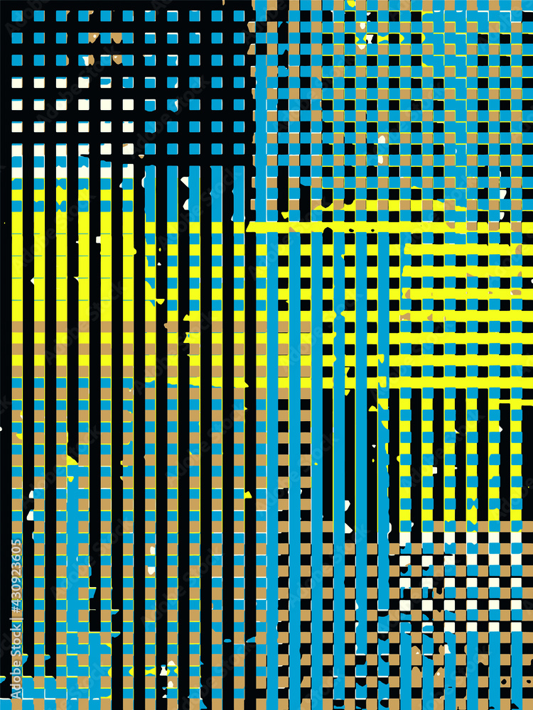 Poster abstract grunge vector background. color geometric composition of irregular overlapping graphic elem