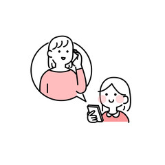 キッズ携帯で電話するこどもイラスト素材