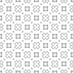 Geometric vector pattern with triangular elements. Seamless abstract ornament for wallpapers and backgrounds. Black and white colors. 