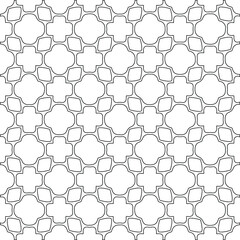 Fototapeta premium Geometric vector pattern with triangular elements. Seamless abstract ornament for wallpapers and backgrounds. Black and white colors. 