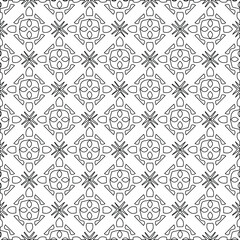 Geometric vector pattern with triangular elements. Seamless abstract ornament for wallpapers and backgrounds. Black and white colors. 