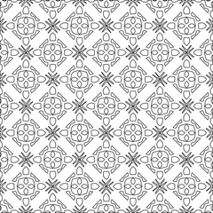 Tafelkleed Geometric vector pattern with triangular elements. Seamless abstract ornament for wallpapers and backgrounds. Black and white colors.  © t2k4