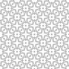 Geometric vector pattern with triangular elements. Seamless abstract ornament for wallpapers and backgrounds. Black and white colors. 