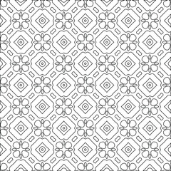 Geometric vector pattern with triangular elements. Seamless abstract ornament for wallpapers and backgrounds. Black and white colors. 
