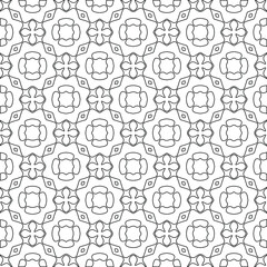 Geometric vector pattern with triangular elements. Seamless abstract ornament for wallpapers and backgrounds. Black and white colors. 