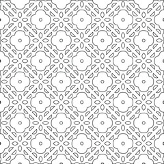 Geometric vector pattern with triangular elements. Seamless abstract ornament for wallpapers and backgrounds. Black and white colors. 