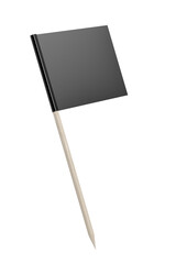 Black blank toothpick flag isolated on white background