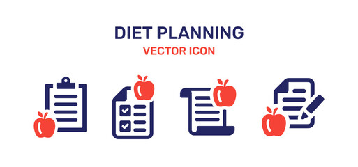 Diet planning vector icon illustration.
