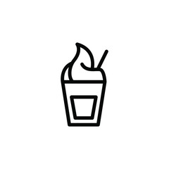 icecream glass line icon vector illustration