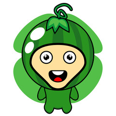 watermelon mascot costume cartoon character vector illustration