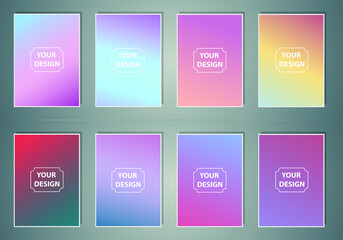 Set of abstract vector gradient backgrounds. Colorful texture for your design. Mobile app template