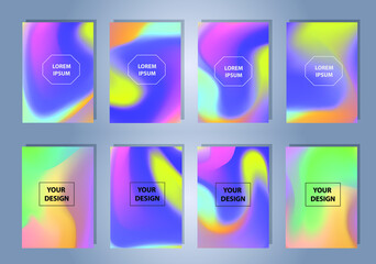 Set of abstract vector gradient backgrounds. Colorful texture for your design. Mobile app template