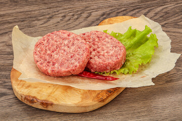 Raw beef cutlet for burger