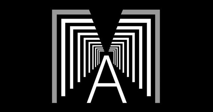 abstract animated logo with perspective for architects and builders