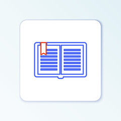 Line Open book icon isolated on white background. Colorful outline concept. Vector