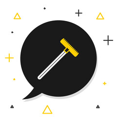 Line Garden rake icon isolated on white background. Tool for horticulture, agriculture, farming. Ground cultivator. Housekeeping equipment. Colorful outline concept. Vector