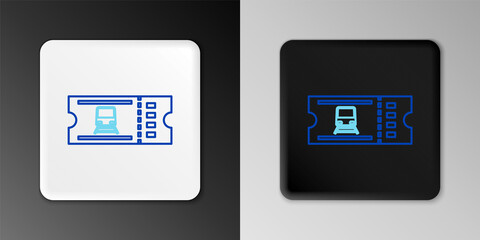 Line Train ticket icon isolated on grey background. Travel by railway. Colorful outline concept. Vector