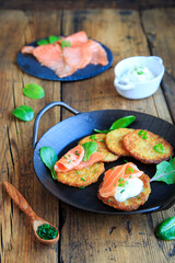 Kartoffepuffer mit Räucherlachs