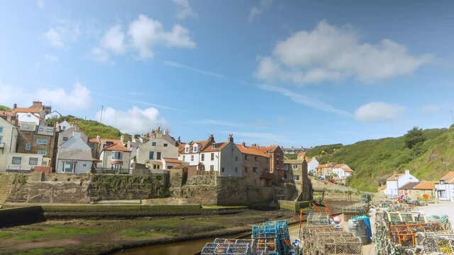 Staithes Village, Harbour Timelapse from Cowbar Summer 2020