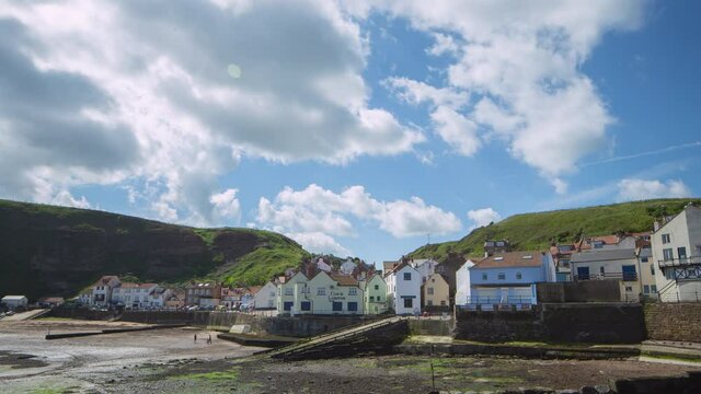 Staithes Village Timelapse from lower Cowbar. North Yorkshire Heritage Coast