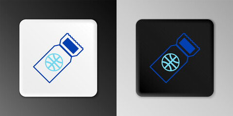 Line Basketball game ticket icon isolated on grey background. Colorful outline concept. Vector