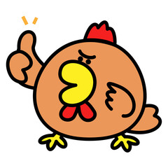 ニワトリ　にわとり　鶏　チキン　イラスト素材