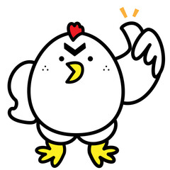 ニワトリ　にわとり　鶏　チキン　イラスト素材