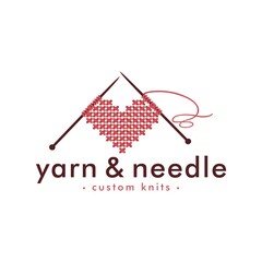 Love Knitting and Crochet Logo, Needle and Yarn Logo, Simple Knitting Logo Vector Design Template