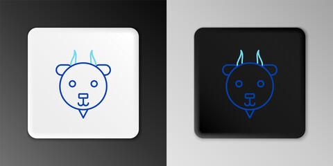 Line Aries zodiac sign icon isolated on grey background. Astrological horoscope collection. Colorful outline concept. Vector